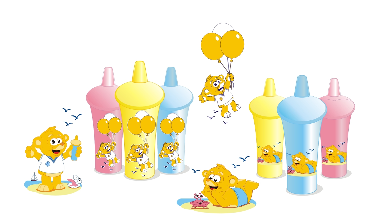 Bären Illustration und Maskottchen für Spar AG Eigenmarke Pretty Baby