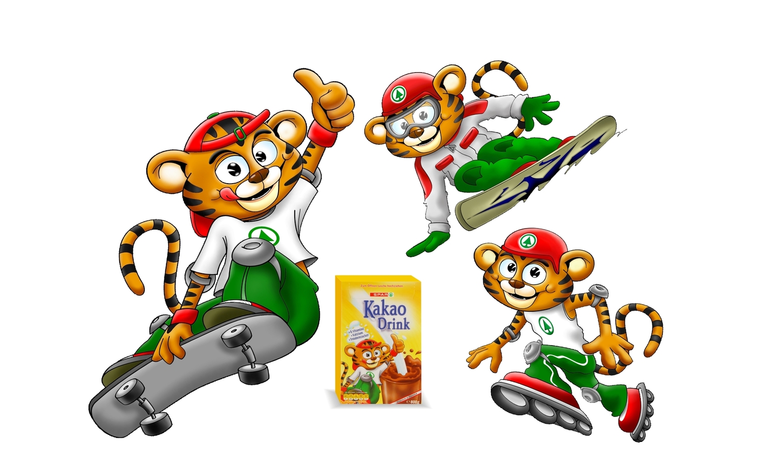 Tiger Illustration Maskottchen für die Spar AG